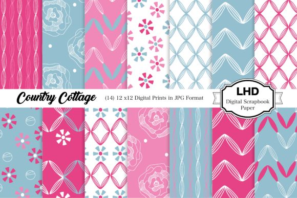 Country Cottage Patterned Digital Papers: A Versatile and Charming Addition to Your Creative Toolkit