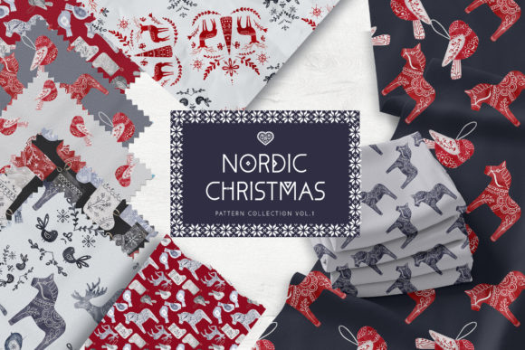Discover Nordic Christmas Digital Paper Pack 1