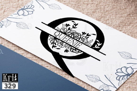 Enhance Your Craft with Split Monogram Q Botanical Border SVG
