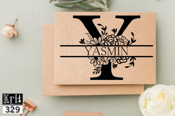Enhance Your Crafts with Split Monogram Y Botanical Border SVG