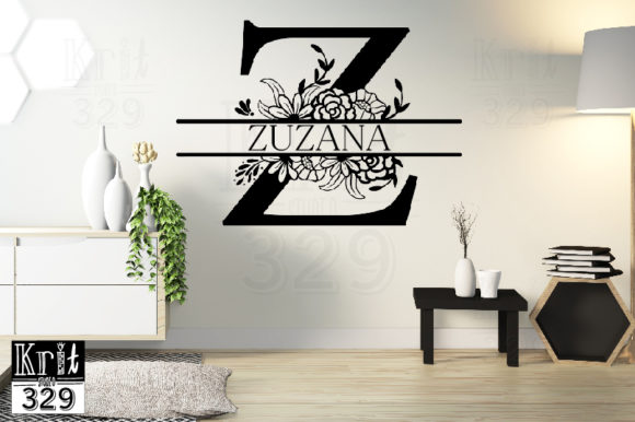 Enhance Your Crafts with Split Monogram Z Botanical SVG