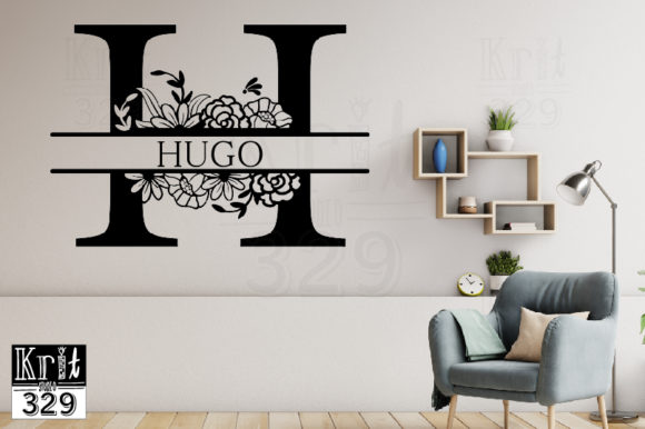 Enhance Your DIY Decorations with H Split Monogram Botanical Border SVG
