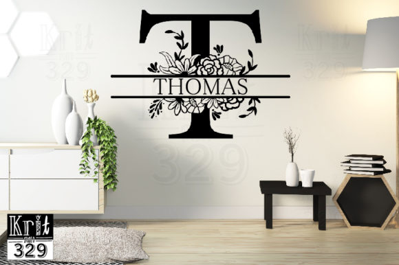 Enhance Your DIY Projects with the Split Monogram T Botanical Border SVG
