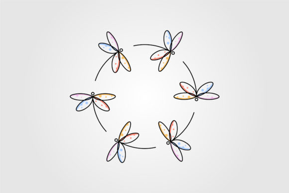 Explore the Charm of Dragonfly Cute Circle Vector
