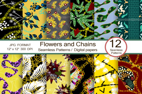 Flowers and Chains Designs for Creative Projects
