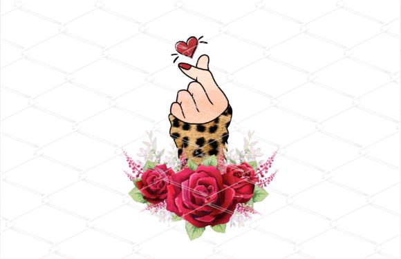 Leopard Finger Heart Sublimation Designs