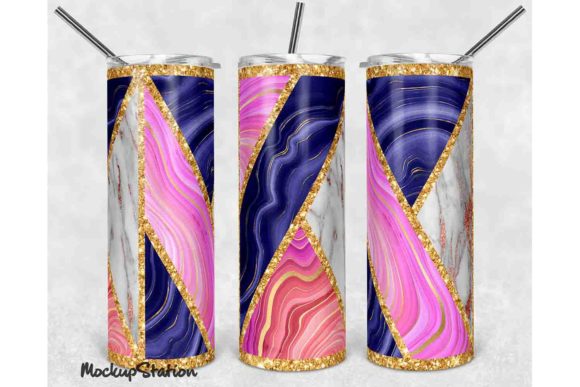 Pink Gold Glitter 20oz Skinny Tumbler