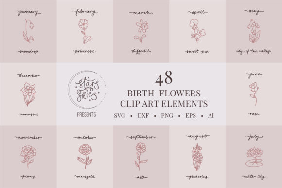 Strategic Use of Birth Flowers Cut Files and Clip Art for Creative Projects
