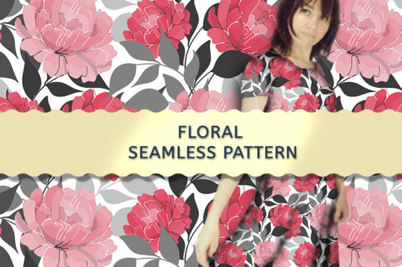 Stunning Vector Seamless Pattern with Peonies